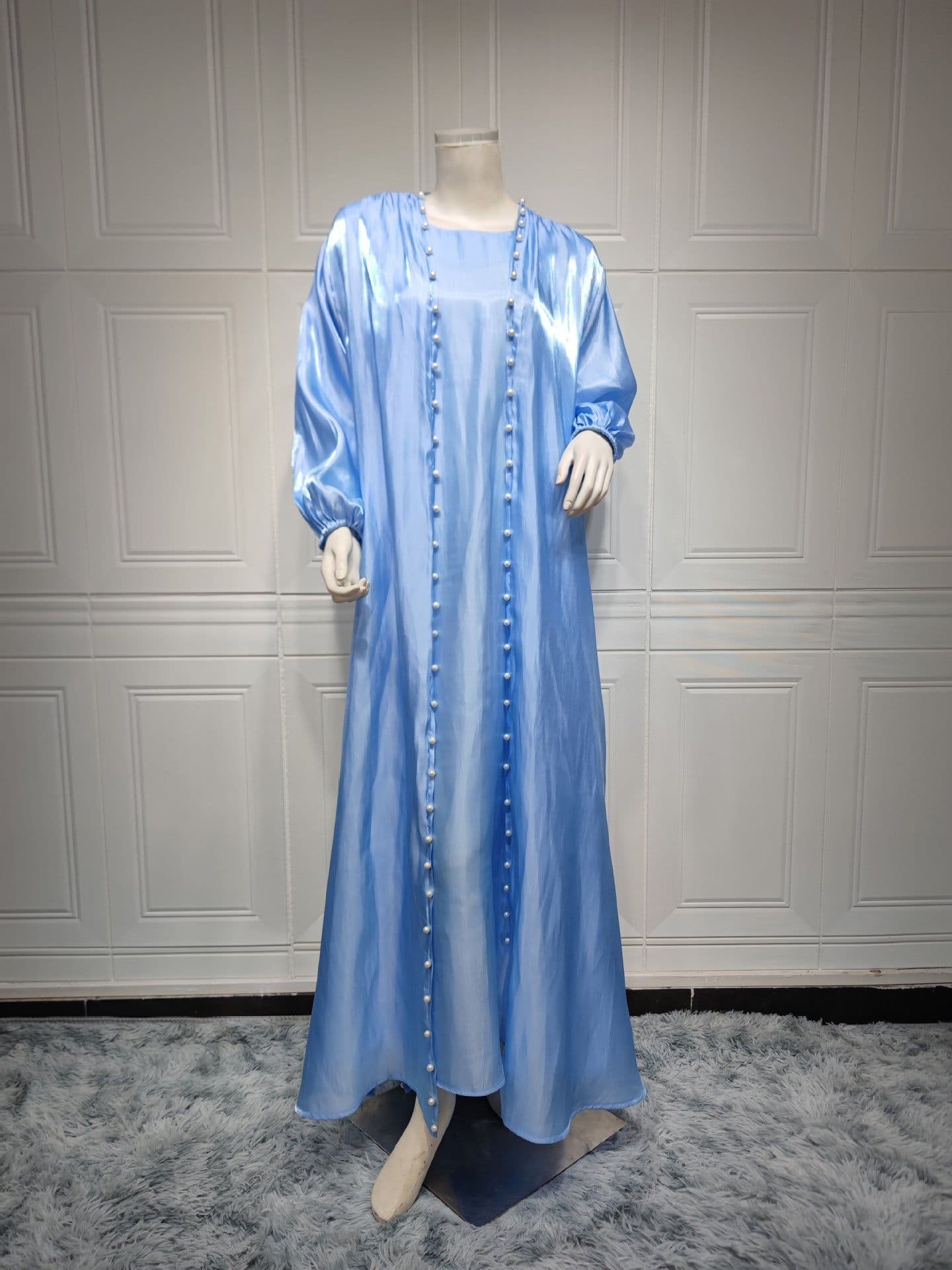 image-ABOs Muslim Dress - Malachite Green Beaded