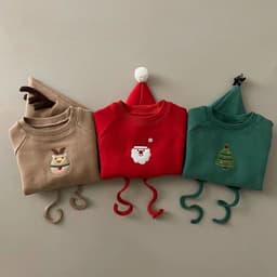 image-Baby Christmas Jumpsuit + Hat - Velvet Thickened Cartoon