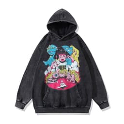 image-Cotton Fleece Hoodie - Kangaroo Pocket Loose Fit XXL
