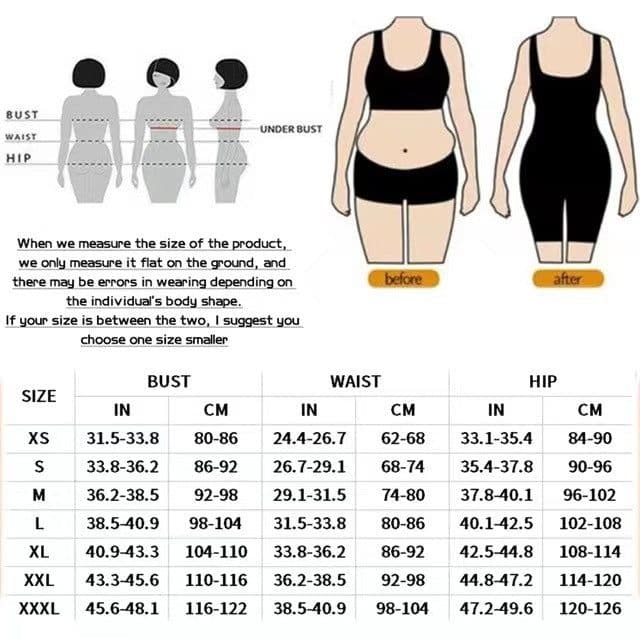 image-Black Body Shaper Bodysuit Crotch Zipper XXXL