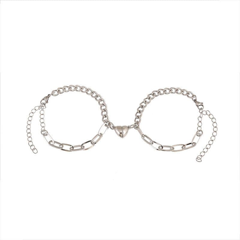 image-European & American Alloy Love Magnet Bracelet Pair - Jewelry Niche Design