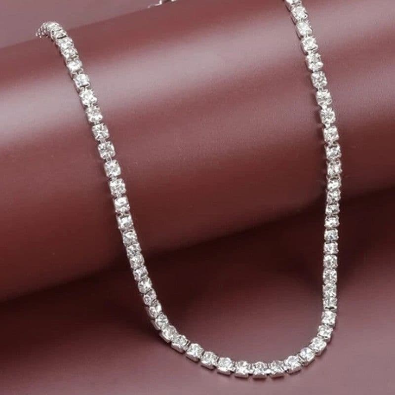 image-Rhinestone Clavicle Necklace - Gold Light Luxury