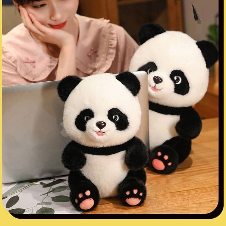 image-Giant Panda Plush Pillow - Cute Cartoon Design - 50cm Red Scarf Style