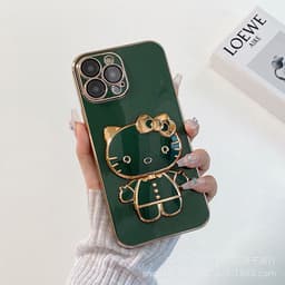 image-iPhone 14/13 Pro Max Cat Makeup Mirror Phone Case - Protective Cover with Lens Film