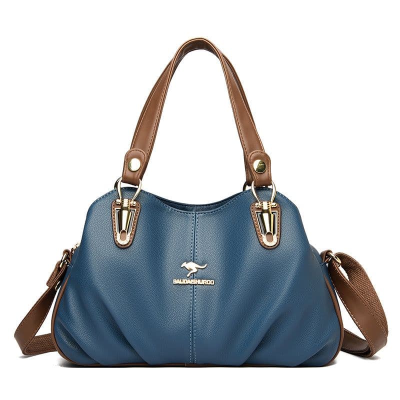 image-Cross-border women's bag 2023 new all-match middle-aged mother's bag Korean version of color contrast single shoulder Messenger bag atmospheric handbag bag