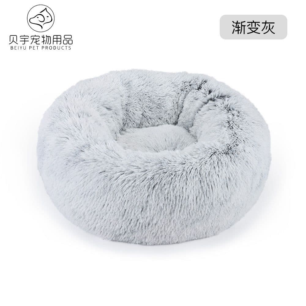 image-Plush cat litter kennel round removable and washable kennel winter warmth pet supplies bed dog bed kennel