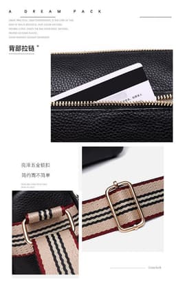 image-Genuine Leather Handbag - Pillow Bag One-Shoulder Black