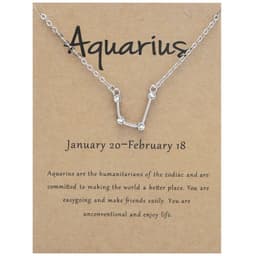 image-Yulu 12-Constellation Diamond Necklace Alloy Clavicle Chain - Brown