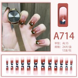 image-Autumn and winter gentle, sweet and pure desire INS style manicure wear nail polish girl whitening printed ice transparent fake nail polish