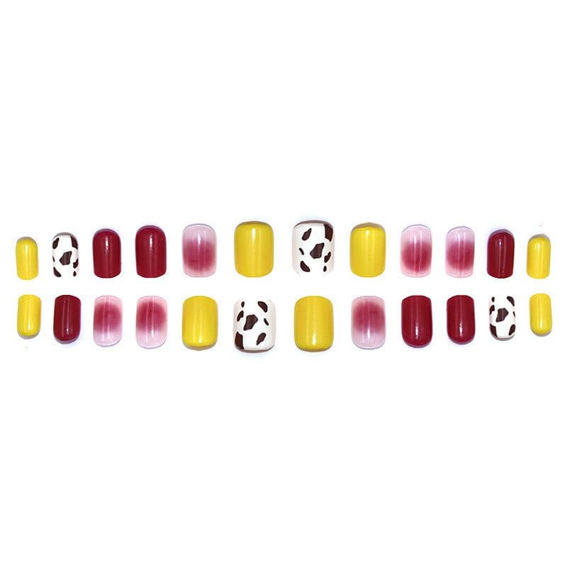 image-Fresh French flowers, cute ins wind, ice and transparent stars, long style, short style, white, high-end manicure and wearable nails