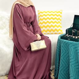 image-Loriya Maroon Dress XXL Long Sleeve Lace Up