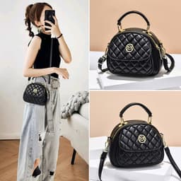 image-Mei Fan Messenger Bag - Khaki 2023 Soft PU Texture