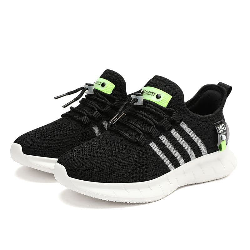 image-Boys' 2023 Mesh Running Shoes - White, Size 38, Lightweight
