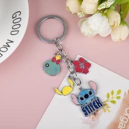 image-Lilo & Stitch Alloy Keychain Pendant - Cute Zinc Alloy Gift