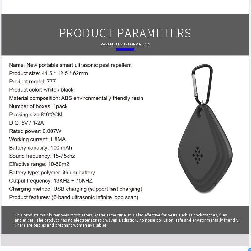 image-USB Mosquito Repeller - Sonic Pest Control Black