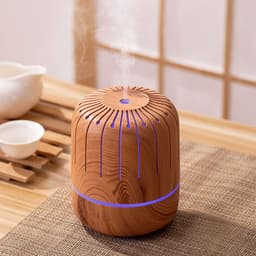 image-Ultrasonic Aroma Diffuser - Light Wood 180ml USB