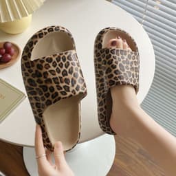 image-Leopard Print EVA Sandals - Khaki Trendy Summer Shoes - Non-Slip Women