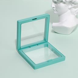 image-Jewelry Ring Storage Box - Orange Cardboard 11x11cm