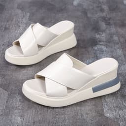 image-Muffin Wedge Sandals Women - Black High Heel