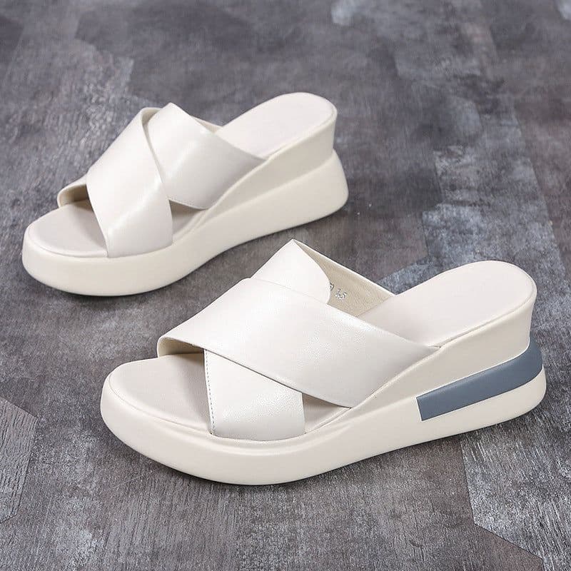 image-Muffin Wedge Sandals Women - Black High Heel