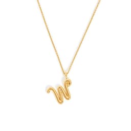 image-Brass Alphabet Necklace Unisex Initial Pendant Gold Plating