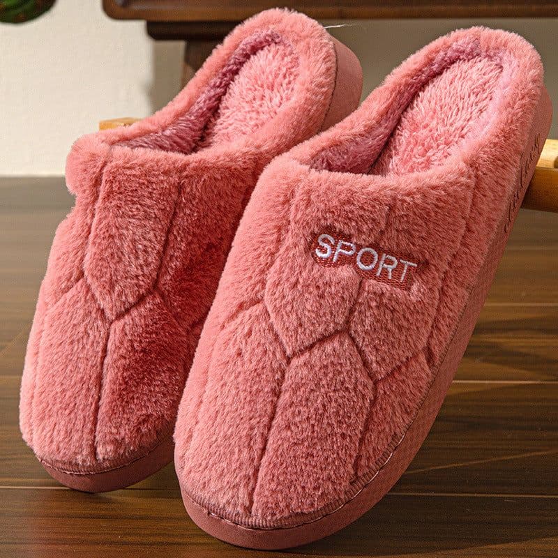 image-Unisex Thick-Soled Winter Cotton Slippers, Green, Size 38-39