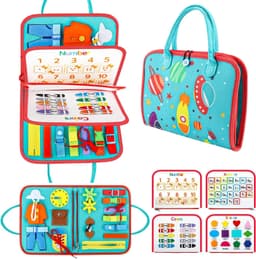 image-Busy Board Felt Dressing Buckle Learning Toy - Kids 4-6