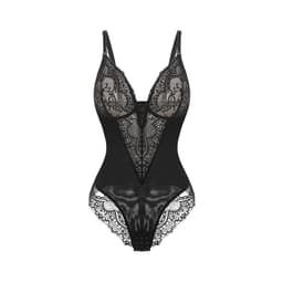 image-Sexy Hua Dai'er Lace Bodysuit - Black, Large Size, Shapewear
