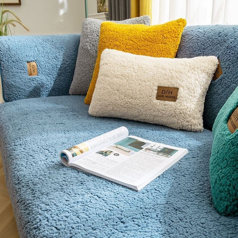 image-Sofa Cushion Winter Nordic Non-Slip Plush Thickened Cover 45"x35"