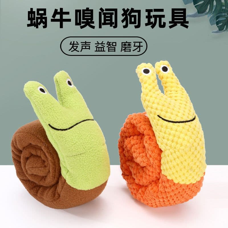 image-Han Hanle Plush Snail Dog Toy - Sound & Sniffing
