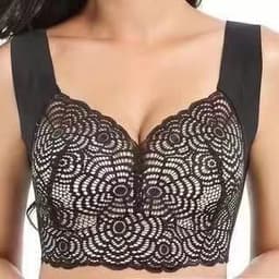 image-Women's Plus Size Wireless Lace Bralette - Full Cup