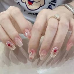 image-Summer and autumn gentle and simple pure lust style wearable nail patches printed solid color French style removable manicure fake nail patches wholesale