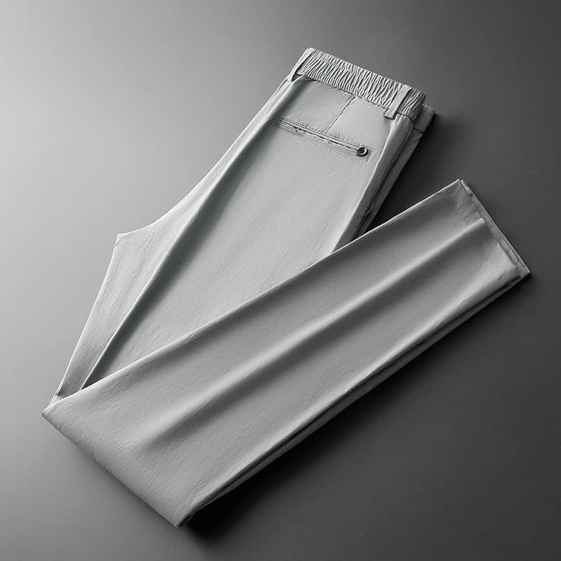 image-2023 Spring Ice Silk Casual Pants Trousers Men's Pants-808-Young and middle-aged men's clothing for high school students