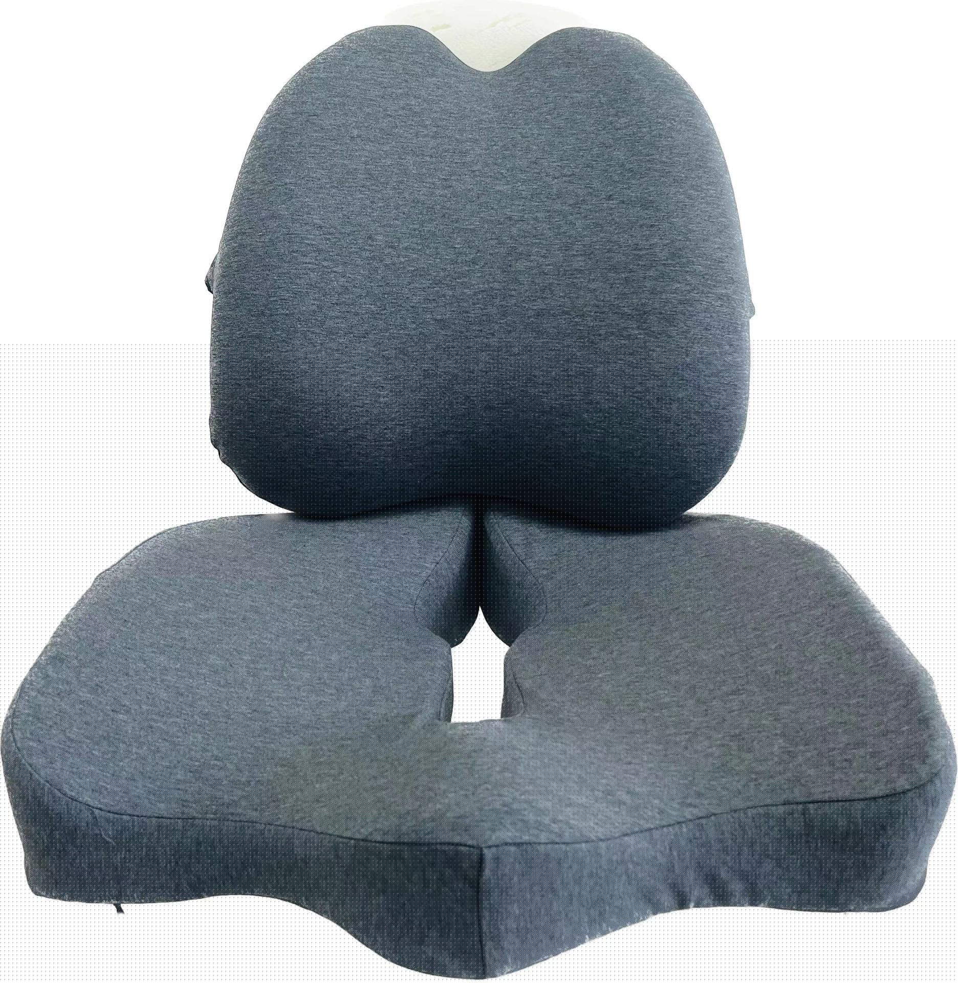 image-Office Chair Lumbar Cushion - Blue Memory Foam Backrest Pillow for Pregnant Women