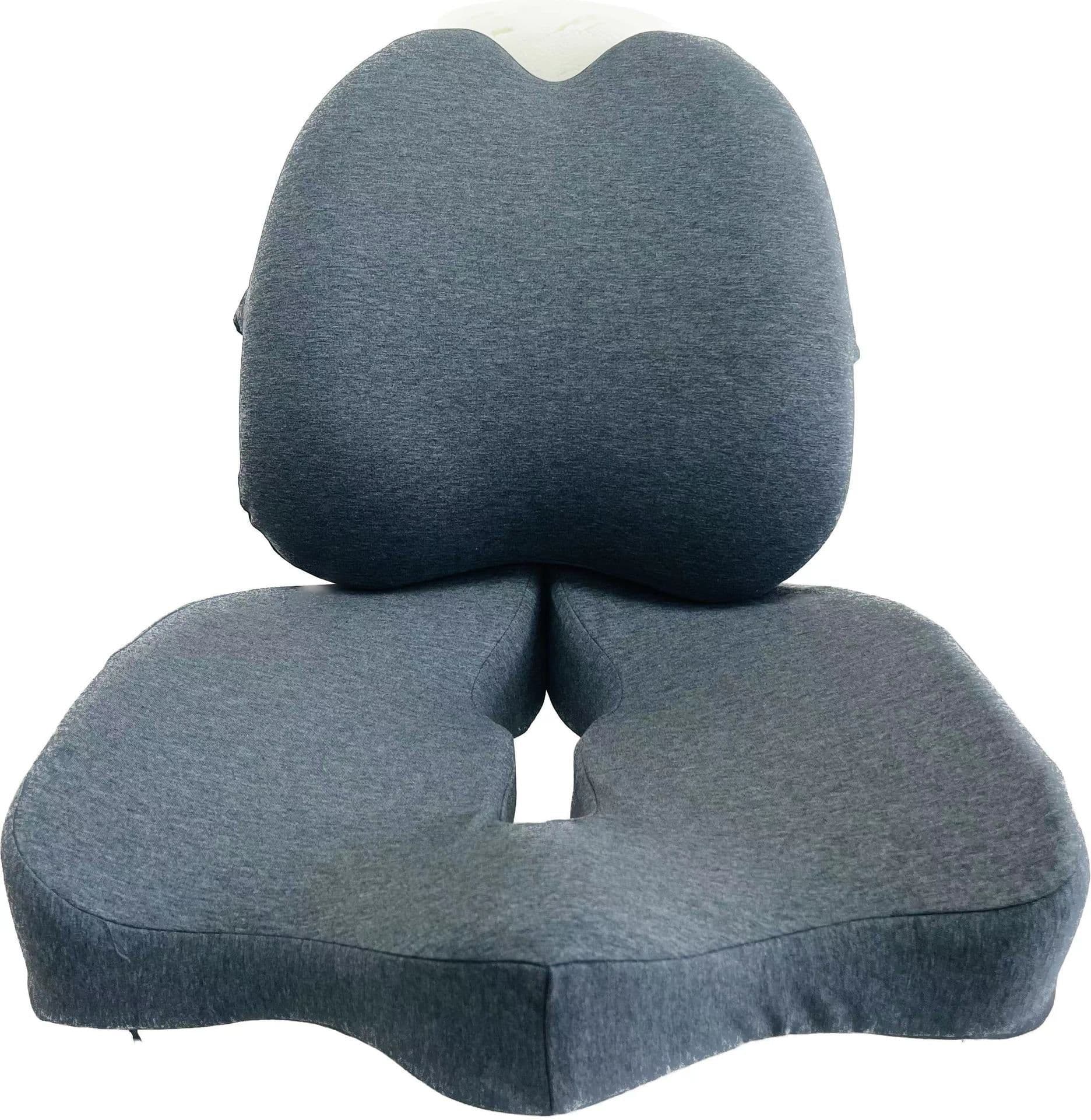 image-Office Chair Lumbar Cushion - Blue Memory Foam Backrest Pillow for Pregnant Women