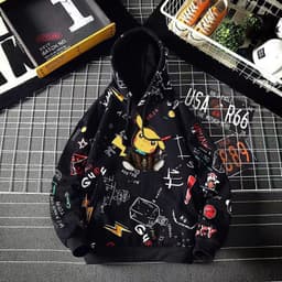image-European & American Style Pikachu Hoodie - Casual Long Sleeve 3D Print Pullover