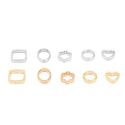 image-DIY Plastic Resin Heart Shape Beads - 25pcs Gold/White/K Set
