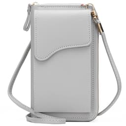 image-Light Purple PU Leather Phone Bag - Korean Style
