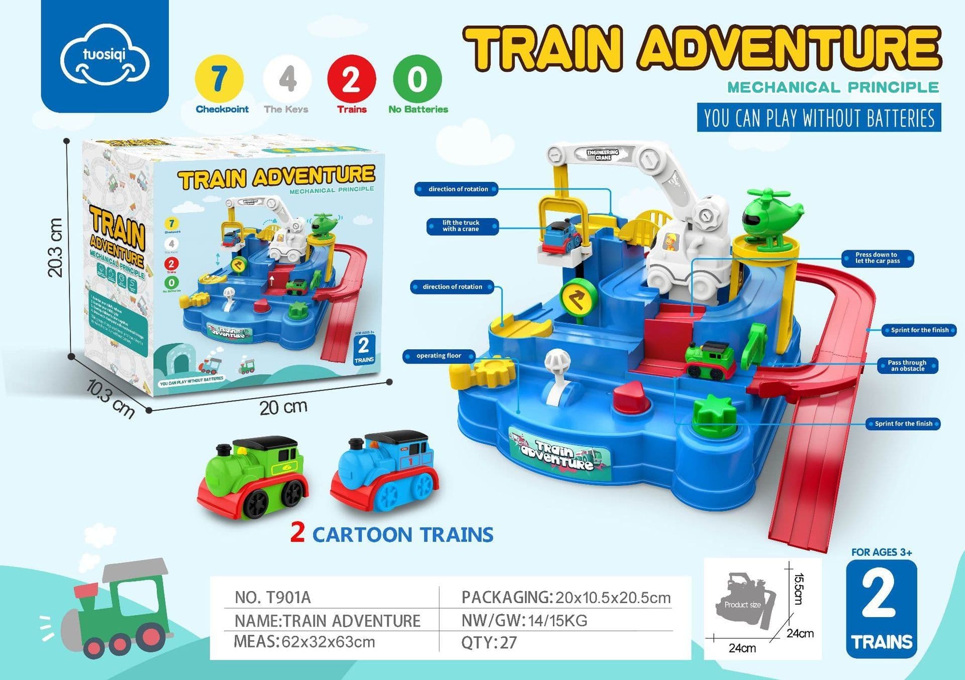 image-Tosiqi Space Adventure Track Toy - 4 Cars Parking Lot