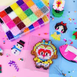 image-Educational toy fusion bean set 5mm children diy jigsaw puzzle puzzle bean 2.6mm parent-child handmade toy magic bean