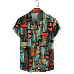 image-Hawaiian Floral Short-Sleeved Shirt, XXL, Machine Washable