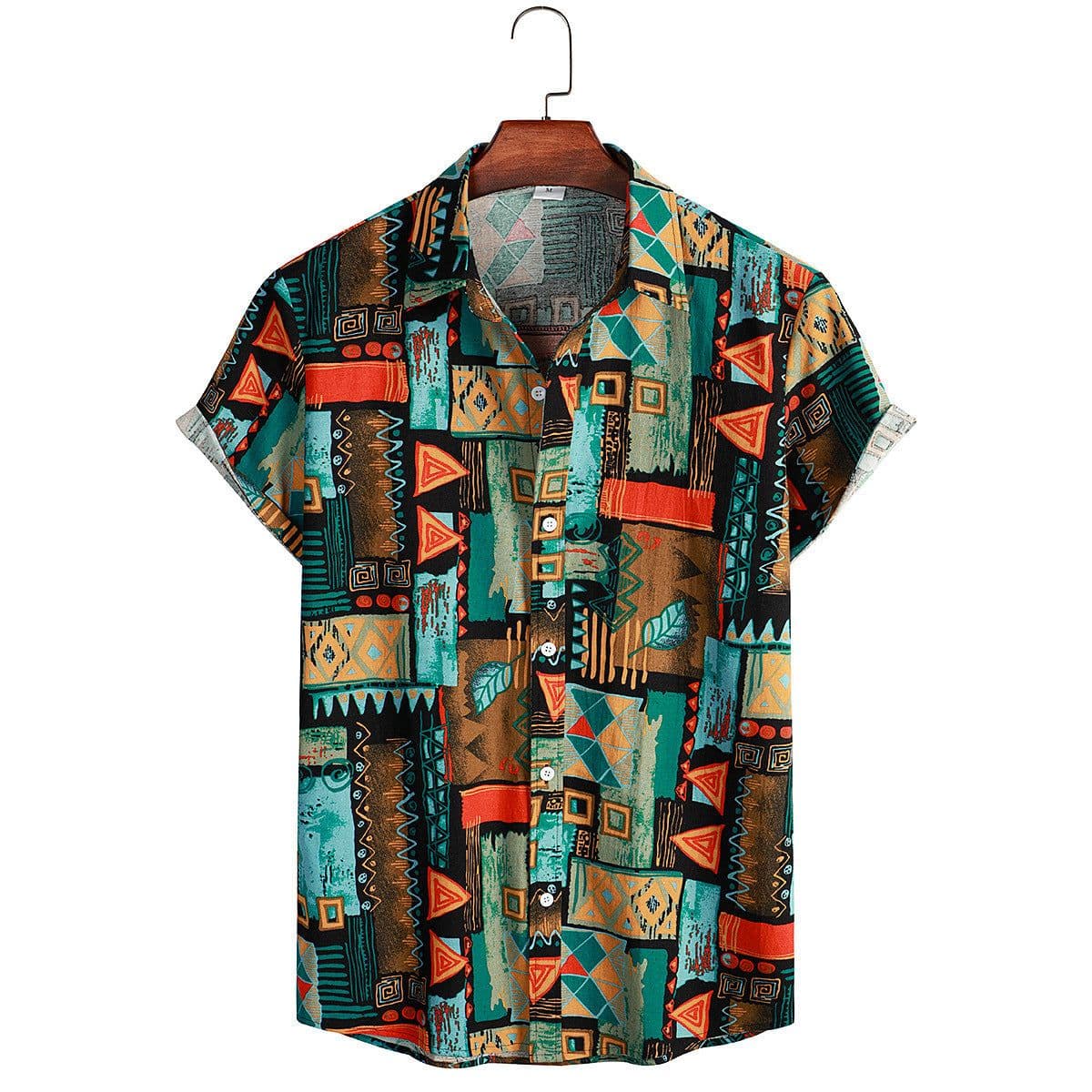 image-Hawaiian Floral Short-Sleeved Shirt, XXL, Machine Washable