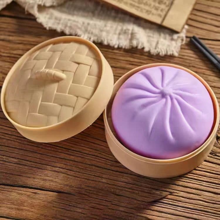 image-Simulation Steamed Bun Stress Toy - Green