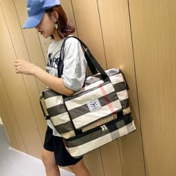 image-Foldable Dry Wet Separation Travel Bag Women Large Capacity