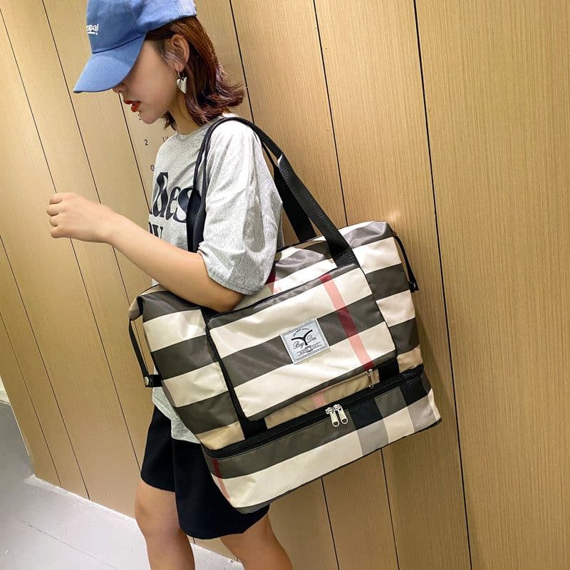 image-Foldable Dry Wet Separation Travel Bag Women Large Capacity