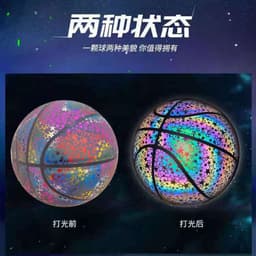 image-Reflective Basketball Shoes - Outdoor/Indoor Wear-Resistant PU Cool Glow Vibrato Adults