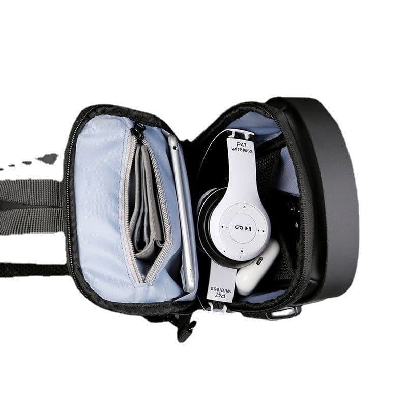 image-Men's Chest Bag Oxford Anti-Theft Shoulder Bag Black