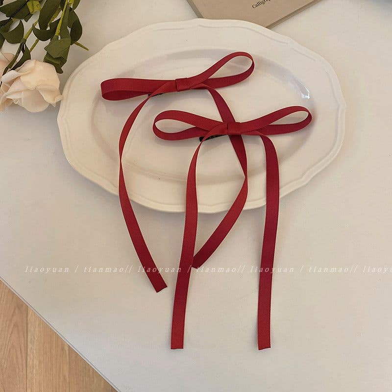 image-Sweet Salt Milk Blue Hair Accessories - 2pcs Streamers & Bows