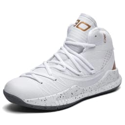 image-Youth Basketball Shoes - Gray Leather Unisex Size 36