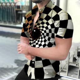 image-Men's 3D Digital Vortex Short Sleeve Beach Shirt